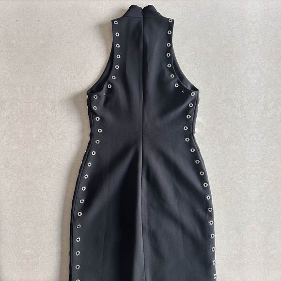 Cinq à Sept Ava Mock-Neck Crepe Grommet Dress ASO Isabelle Lightwood - Picture 7 of 11